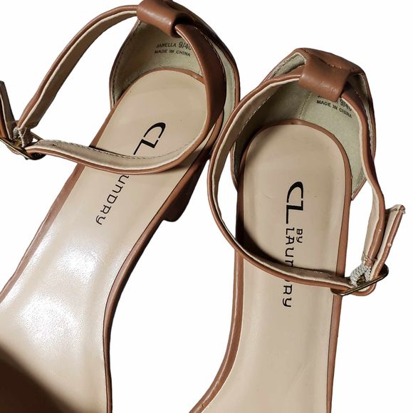 CL by Laundry size 9 Rose Gold & Brown Open Toe Heels AS IS NO BOX - Picture 8 of 10